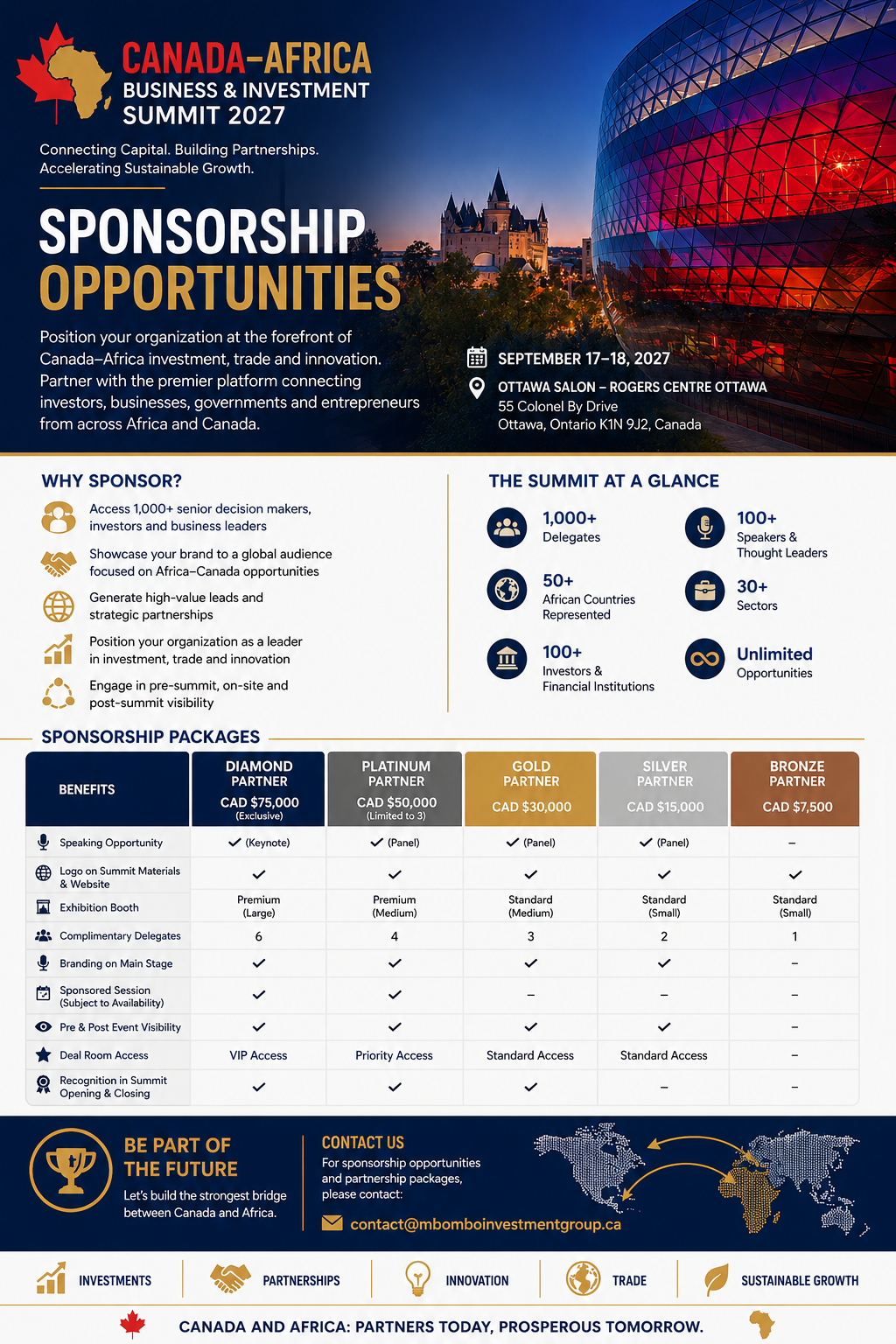 Canada–Africa Summit 2027 sponsorship opportunities poster