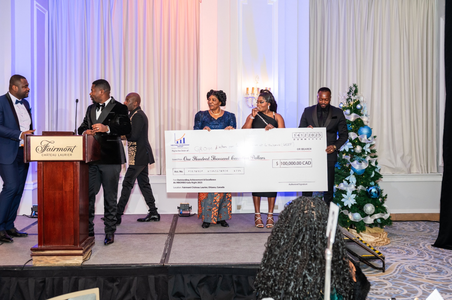 CA$100,000 Grand Prize presentation on stage at Fairmont Château Laurier
